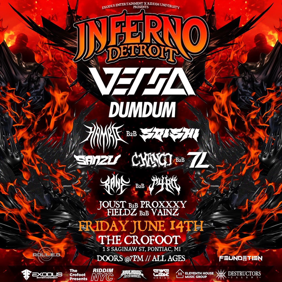 DETROIT FAMILY!! a massive riddim inferno show was just announced for the Motor City ♨️