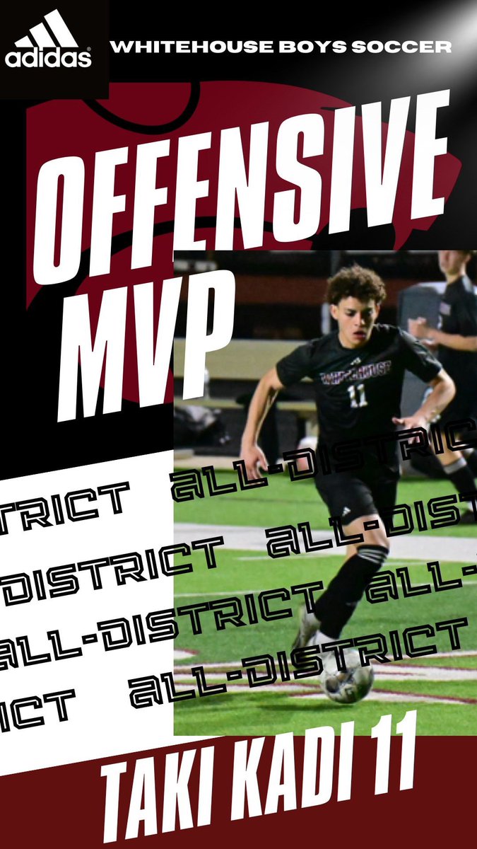Congrats to the District 15-5A Offensive MVP! 🔥⚽️
