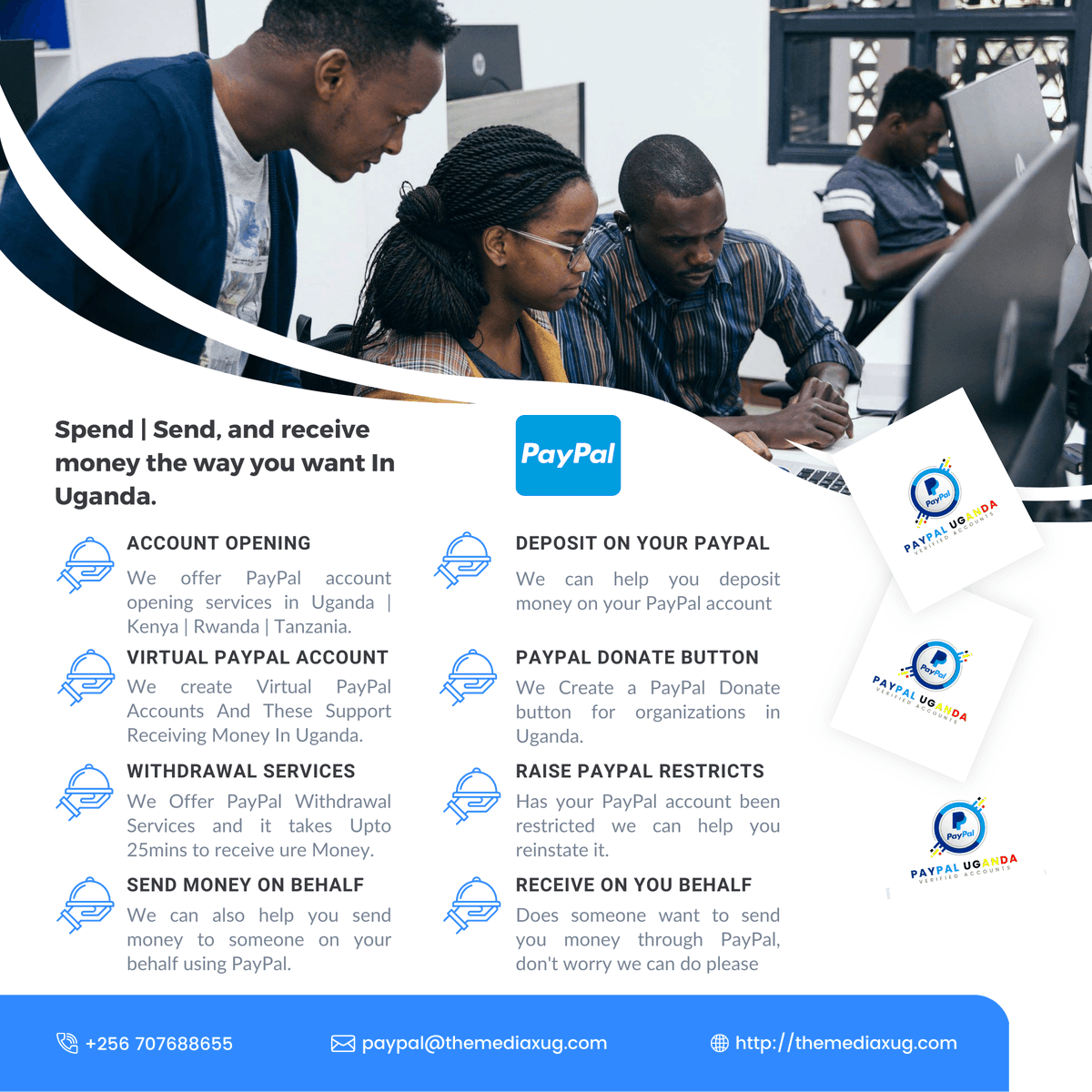 payvirtualug's tweet photo. π Payment Solutions Made Simple!
Exciting Update: In addition to setting up PayPal-verified accounts, we now offer setup services for:
β
PayPal
β
Payoneer
β
Skrill
β
Wise
β
Flutterwave
β
PesaPal
#paypaluganda #payoneeruganda #skrilluganda #wiseuganda #flutterwaveuganda https://t.co/6gaNLkX0U0