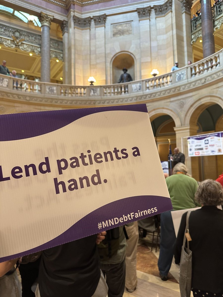 Proud to be partnering with so many Minnesotans to advocate for legislation that will provide relief for individuals and families experiencing medical debt. #mnleg, it’s time to lend patients a hand and pass the Minnesota Debt Fairness Act. #mndebtfairness