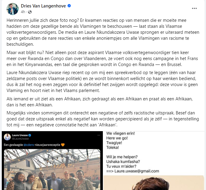 Als iemand er uit ziet als een haatzaaiende extremist, zich gedraagt als een haatzaaiende extremist en praat als een haatzaaiende extremist, dan is het een haatzaaiende extremist. 

<a href="/LaureUwase/">Laure Uwase</a> <a href="/cdenv/">cd&v</a>
