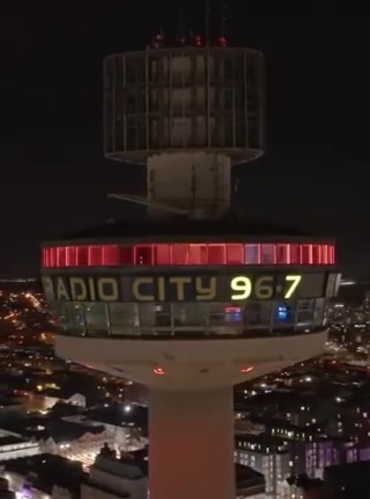 I see #RadioCity967 have already changed their name over to Hits Radio, official date for the change is 17 April. This will be the last year we will see the normal tribute to the 97 lit up on the tower as the signage will be changed. @stjohnsbeacon #JFT97 #Hillsborough