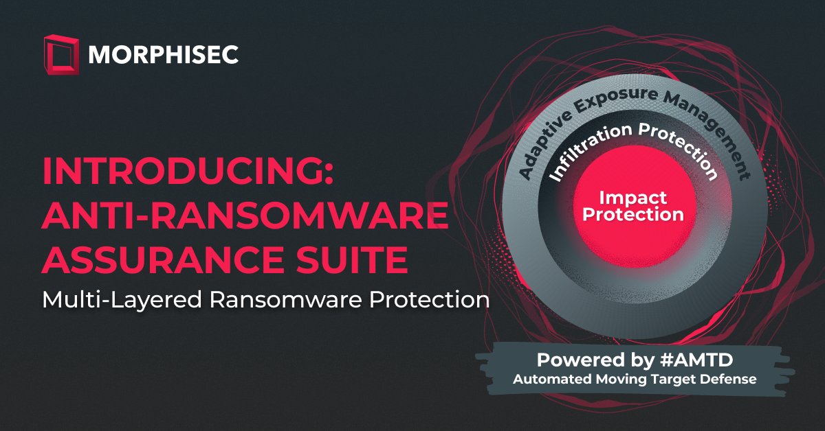 🚀 Introducing Morphisec’s Anti-Ransomware Assurance Suite! 🚀 🔎 Explore how we’re redefining resilience against ransomware: bit.ly/4d0u9ZC #CyberSecurity #CyberResiliency #amtd #movingtargetdefense #AntiRansomware #Ransomware #CTEM #exposuremanagement