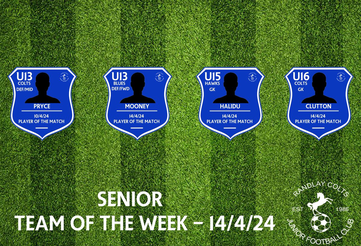 •TEAM OF THE WEEK - 14/4/24•

Congratulations to our current team of the week winners! ⚽️🏆

#TeamRandlay💙⚽️