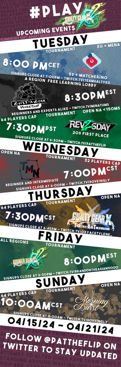 Weekly Xrd #Rev2Forev2 thread is up! Plug your Rev2 events in the replies, and DM me if you have a regular netplay event for the calendar. Love your life, be good to one another, and play some mfing guilty gear <3 @COMBOBREAKER is on the horizon!!!