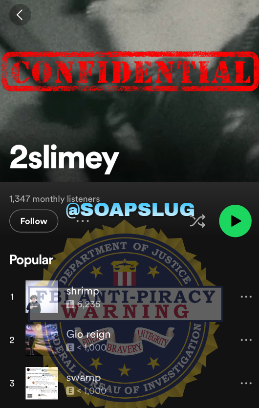 soapslug's tweet photo. SELLING OG Rapper "2slimey" Spotify SCREENSHOTS‼️😈Tap In👇🙏 https://t.co/INhlqgIDpE