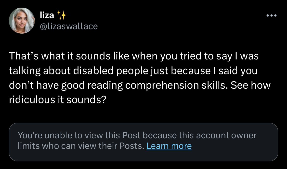 ixtlalia's tweet photo. @TribridPack @lizaswallace Just to let you know, you’re doing a terrible job if you’re trying to educate people by using your disability card on Twitter when it was irrelevant to the topic and you seem to not have reading comprehension ability. Continue to block people who disagree with you instead. https://t.co/TqisGXPcjN