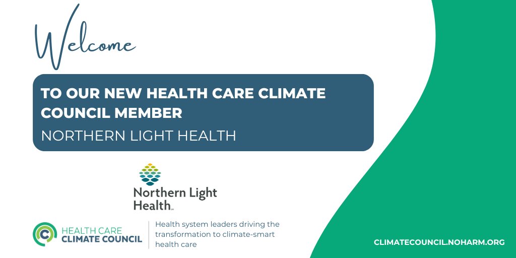 HCWH - US & Canada (@hcwithoutharm) on Twitter photo We are pleased to welcome Northern Light Health (<a href="/NorthernLightH/">Northern Light Health</a>) to our Health Care Climate Council.🎉
Read about about the health system's commitment to climate action and their sustainability goals and achievements. ➡️ northernlighthealth.org/News/2024/Nort… We are pleased to welcome Northern Light Health (<a href="/NorthernLightH/">Northern Light Health</a>) to our Health Care Climate Council.🎉
Read about about the health system's commitment to climate action and their sustainability goals and achievements. ➡️ northernlighthealth.org/News/2024/Nort…