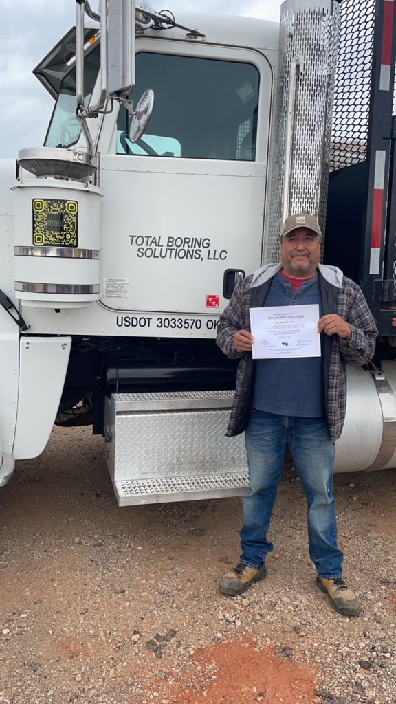 Congratulations to our team member Candido for completing our in-house truck driving apprenticeship and becoming a CDL driver.

If you or someone you know is ready to become a CDL driver, ask about joining our team today! 

#pipeline #solarpower #windpower #utility