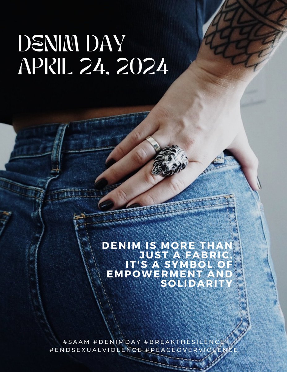 LlamasCM's tweet photo. #DenimDay began in response to a disturbing court case in Italy where a judge overturned a rape conviction, stating that the victim's tight jeans implied consent. Stand in solidarity with survivors of sexual assault and take the pledge to wear jeans https://t.co/kcdTNQNnKl https://t.co/l56txDHh28