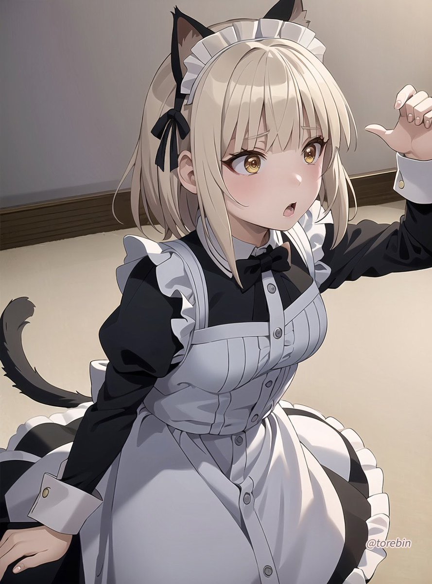 torebin's tweet image. メイドキャットちゃん！
4月は忙しいから猫の手も借りたいにゃぁ〜

Maid Kitty!
April is a busy month. We need a kitty to help us out.

AI+加筆🖌️
AI + Retouching 🖌️
#AIイラスト
#AIart