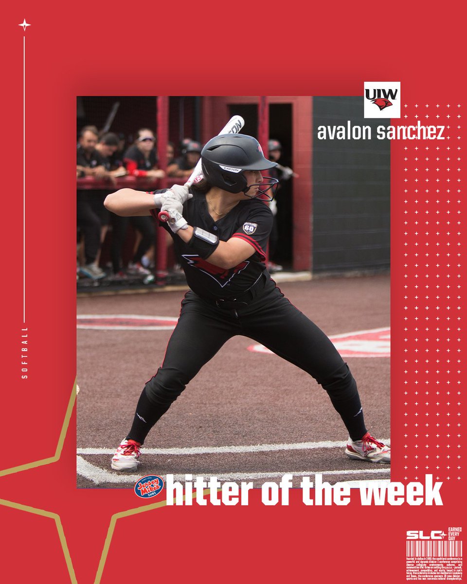 Southland Conference (@southlandsports) on Twitter photo PRISTINE PLATE PRODUCTION
She produced seven hits this weekend, including a three-run home run and reached the plate three times 🔥
Congratulations to your <a href="/jerseymikes/">Jersey Mike's Subs</a> SLC Hitter of the Week, UIW's Avalon Sanchez!
#EarnedEveryDay PRISTINE PLATE PRODUCTION
She produced seven hits this weekend, including a three-run home run and reached the plate three times 🔥
Congratulations to your <a href="/jerseymikes/">Jersey Mike's Subs</a> SLC Hitter of the Week, UIW's Avalon Sanchez!
#EarnedEveryDay