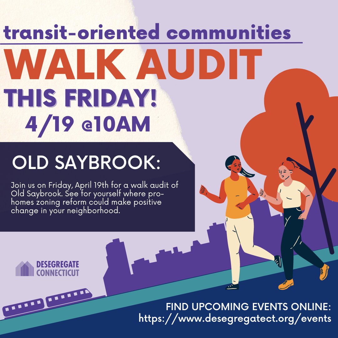 Interested in what has made Old Saybrook a ridership powerhouse? Join us this Friday at 10AM for a Transit-Oriented Communities Walk Audit of Old Saybrook! To find out more about this TOC walk audit and sign up, check out the link below! bit.ly/49BLdT1