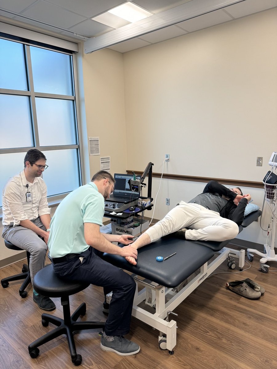 2nd year residents in EMG skills lab with Dr. Pierce.