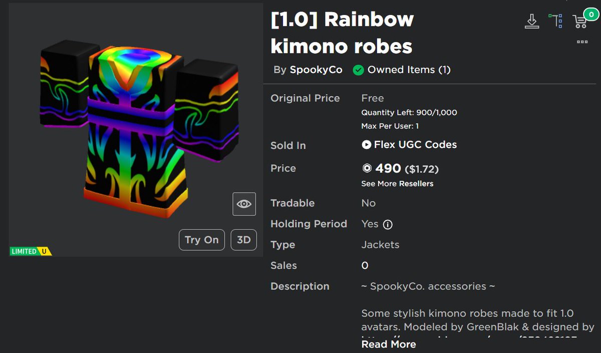 Merilaux's tweet image. #UGCProtest

UGC is pretty much dead at this point, especially free UGC limiteds.

I had this uploaded just over a month ago. It cost me 20k robux for 1k stock. 

If I wanted to put this onsale today, it would cost me *100k robux* because it's now 100 per 1 stock.