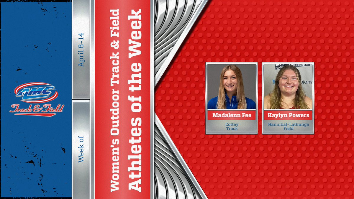 @AMCSports Women's Outdoor Track & Field Athletes of the Week: Week 5 - @CotteyAthletics Fee (Track) and @HLGU_Trojans Powers (Field). #amcpow amcsportsonline.com/news/2024/4/15…