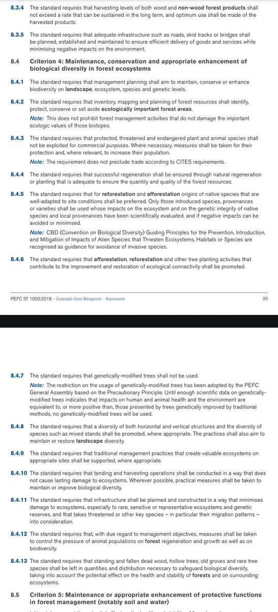 @JarskaK @EtholenToni @Heikki_Ala_aho @TiirolaMikko @pefcsuomi Kansainvälisissä PEFC standardissa on itse asiassa omat kohdat joiden tulee kansallisissa standardeissa ja niiden laadinnassa täyttyä. Tässä arvokkaita kohteita koskevaa.. pefc.org/standards-impl… 👇