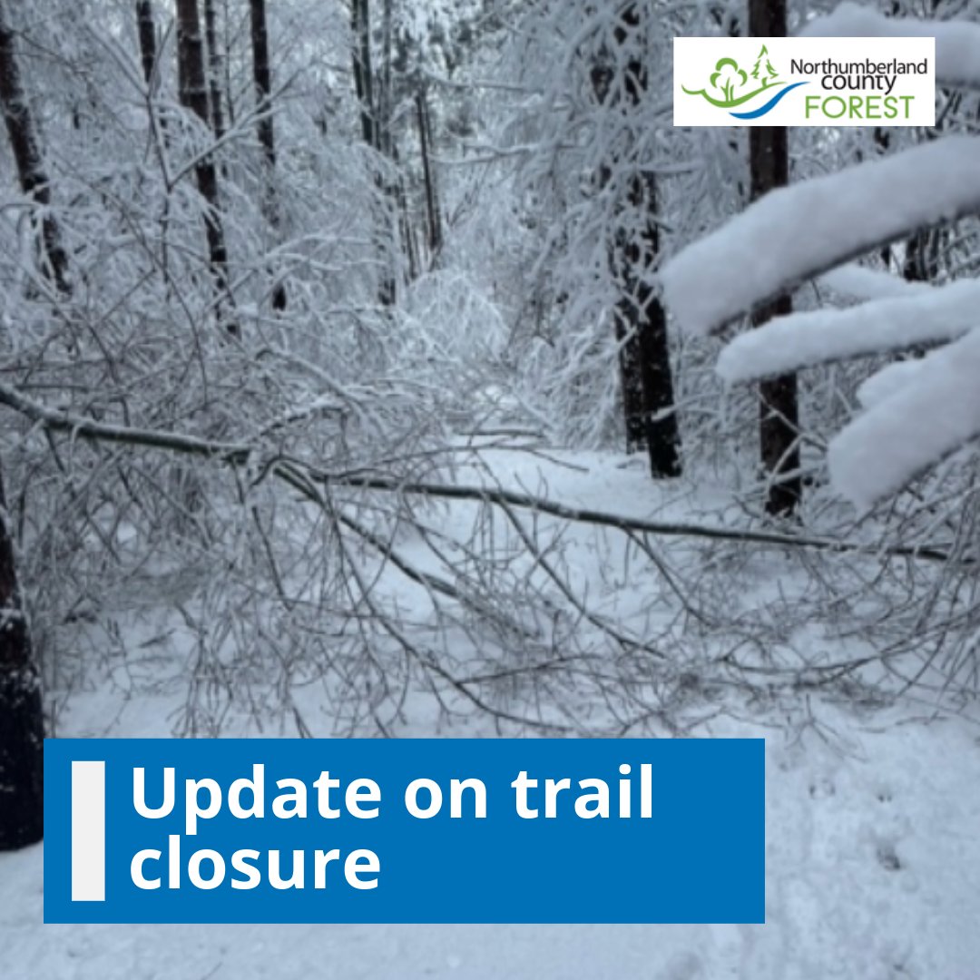 Update: The Beagle Club, Carstairs and Woodland trails and parking lots are now open. The Morris trailhead and MacDonald trail remain closed as staff continue to clear debris following the winter storm on April 3rd, 2024. 👉For updates: facebook.com/Northumberland…