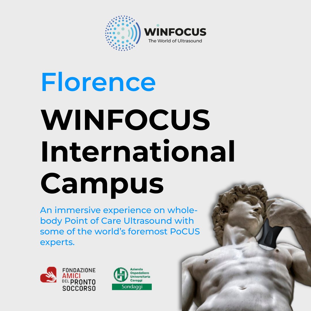 WINFOCUS INTERNATIONAL CAMPUS! Get ready to unlock the secrets of Point-of-Care Ultrasound #PoCUS #Florence #MedEd Find out more: winfocus.org/winfocus-inter…