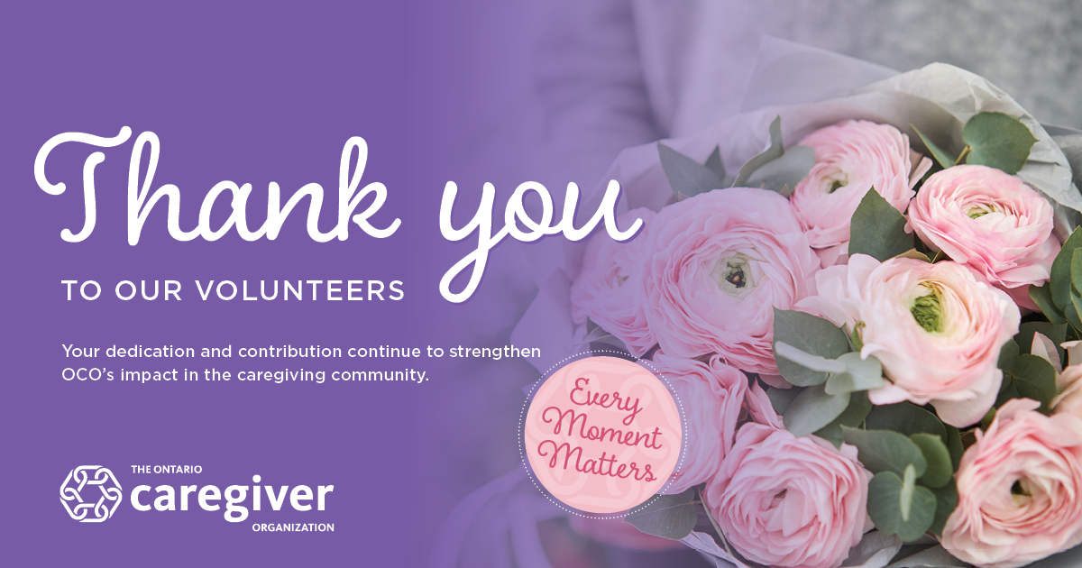 CaregiverON's tweet photo. Every year, the OCO engages over 100 volunteers, caregivers who share their lived experience. This work shapes OCO programs and services to be meaningful. Thank you to all OCO volunteers for all that you do!! #NationalVolunteerWeek #NVAW https://t.co/tEp0Dmt67L