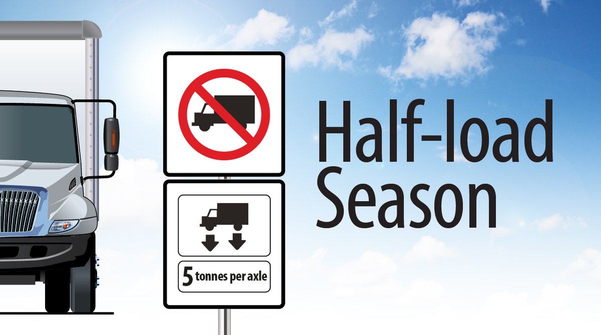 It’s half-load season in #Caledon. During this period, vehicles are restricted to a maximum of 5 tonnes per axle. 🚚 Half-load season runs annually from: 📅 March 1 to April 30 for paved roads. 📅 March 1 to May 15 for gravel roads. Learn more: ow.ly/xJgt50QIPmv