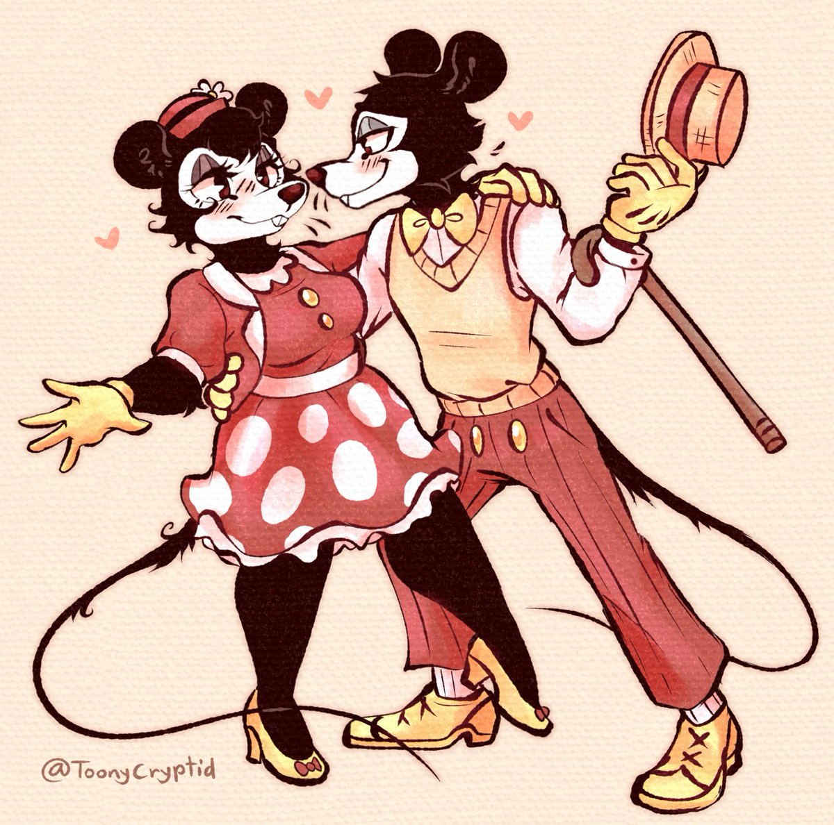 Mickey and Minnie.❤️💛 (I actually like this) #MickeyMouse