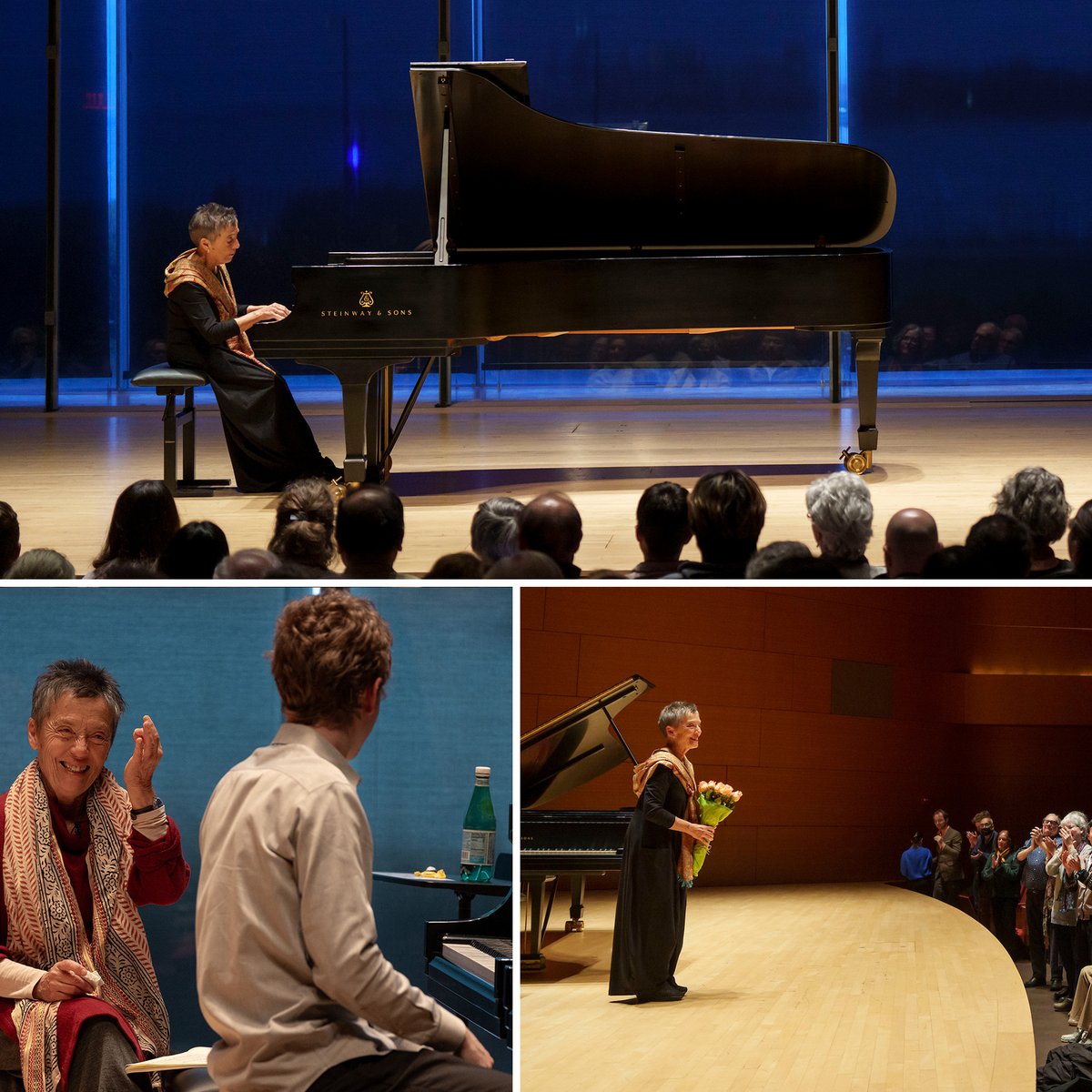 We had a wonderful week with @MJPires on campus for her first residency as 2023 winner of the Jean Gimbel Lane Prize! She coached Bienen piano students and ended the week with a sold-out Skyline Piano Artist Series performance. 📷 : @toddrphoto and Zhiwen Wendy Liu