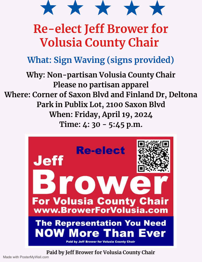 Reelect Jeff Brower for Volusia County Chair tweet media