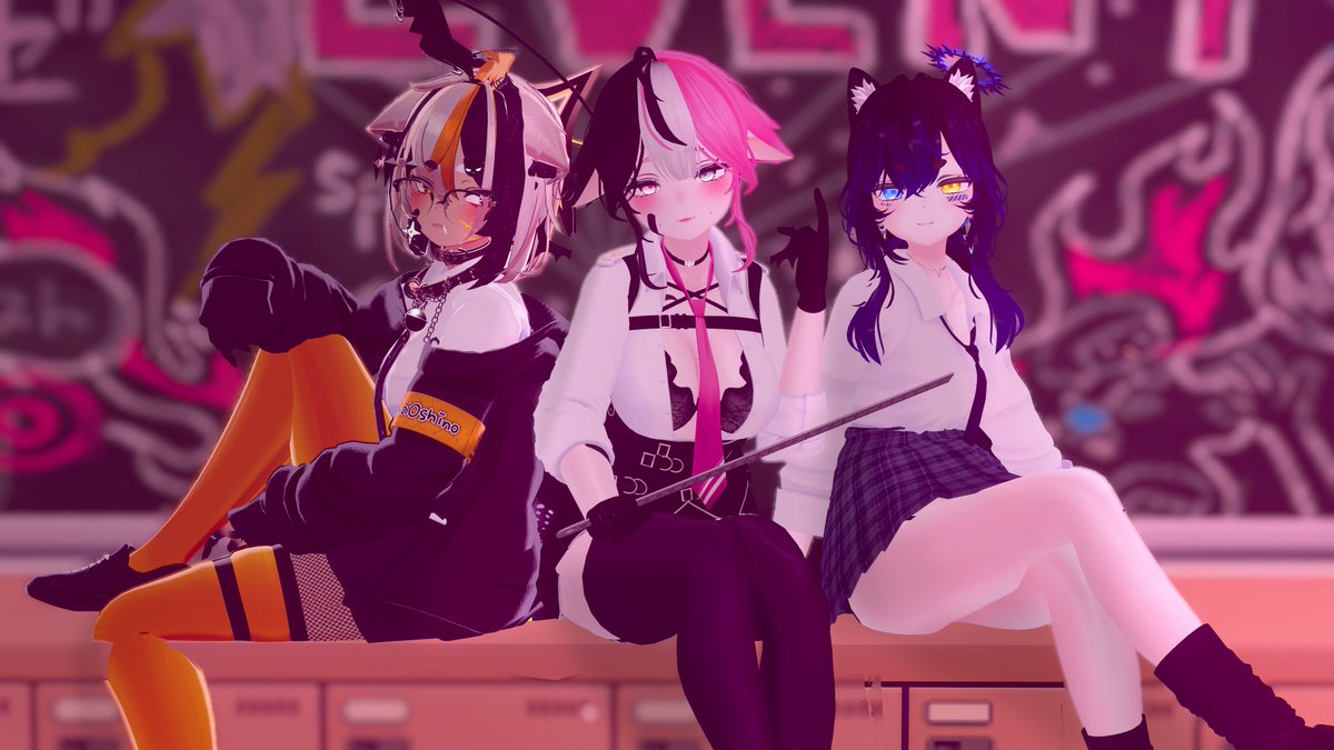 Minti_VR's tweet image. the cool kidz 🧡🩷💙
