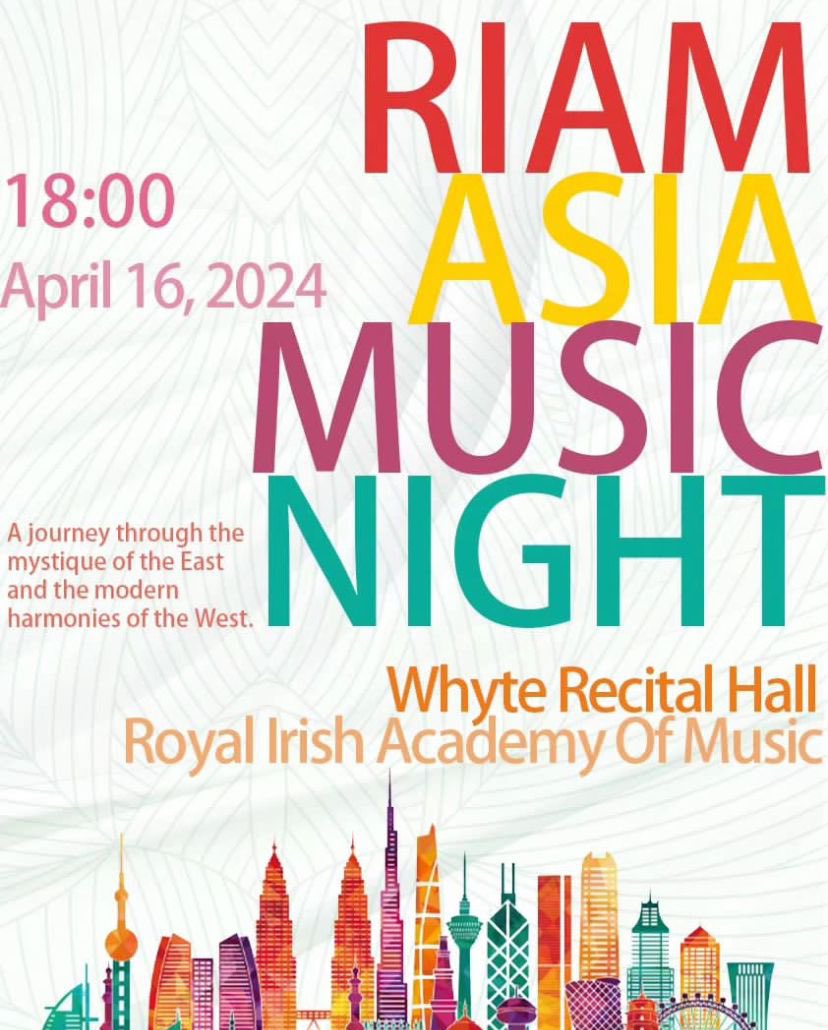 Now for something delightful and different! A glorious evening of Asian inspired music & song at the Whyte Recital Hall, Royal Irish Academy of Music, Westland Row #Dublin tomorrow April 16 at 6pm @RIAMDublin Admission €5. Free entry for students of music 👏🏼#WhyteRecitalHall