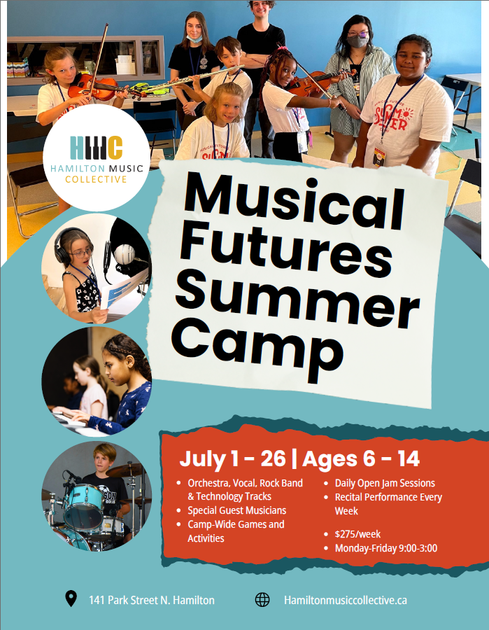 Special thanks to @HamMusicCollect for past and present support of music in our schools. Hamilton Music Collective is running a 'Musical Futures Summer Camp' this July. Learn more at: hamiltonmusiccollective.ca/programs/music…