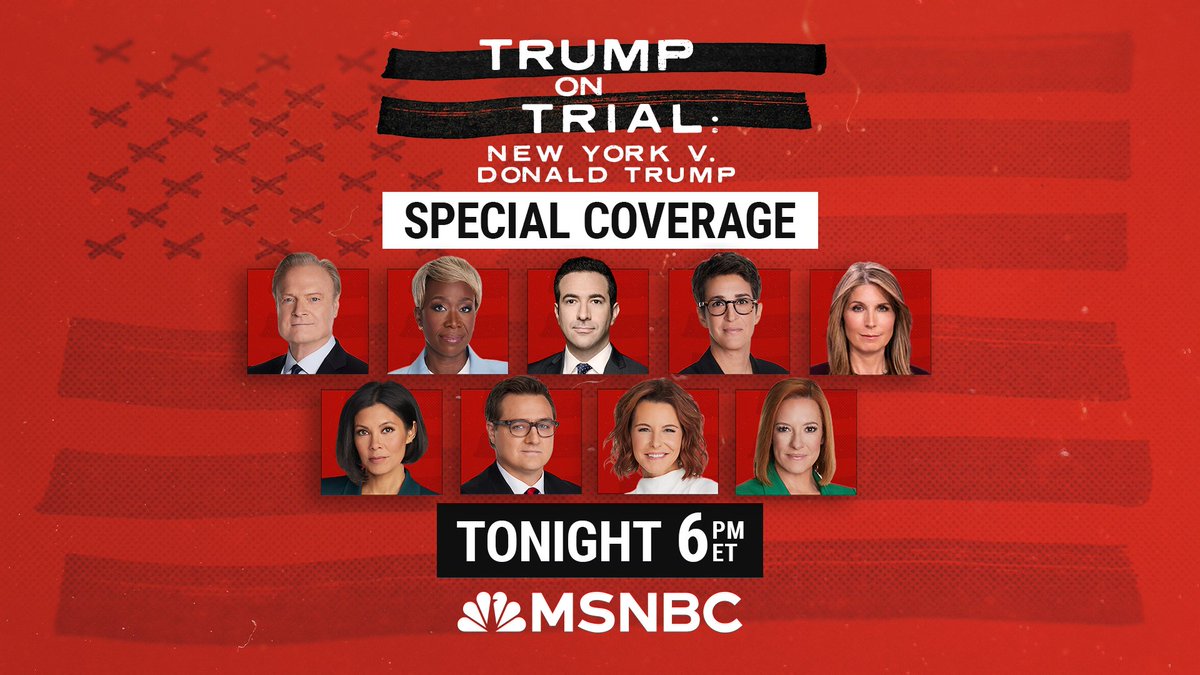 Special coverage of today's historic first day of the Trump NY criminal trial begins at 6pmET @MSNBC
