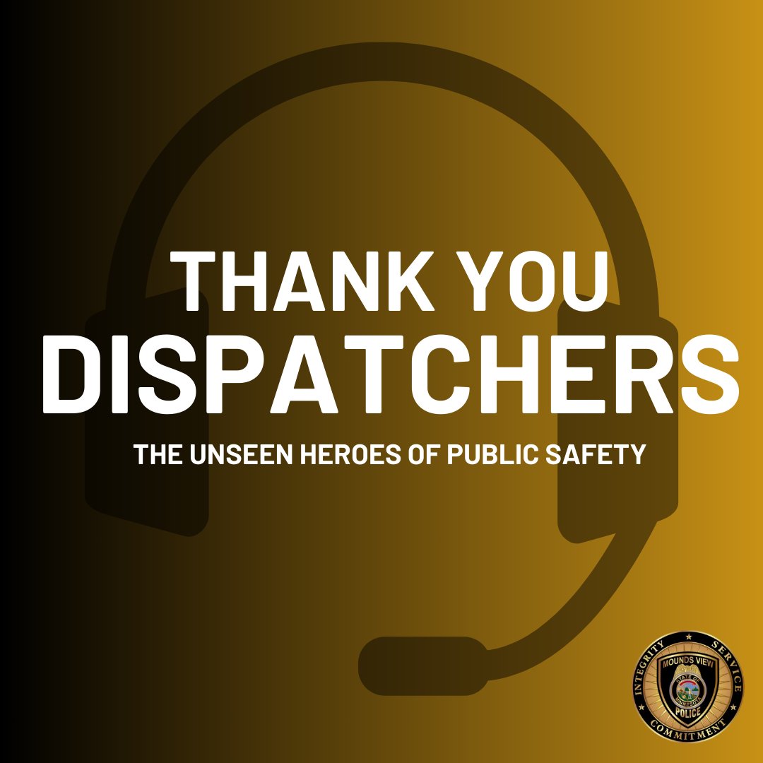 MoundsView_PD's tweet image. The unseen heroes of Public Safety- Thank you dispatchers! 

#ThankYou #MVPD #MoundsView #Minnesota #Dispatchers
