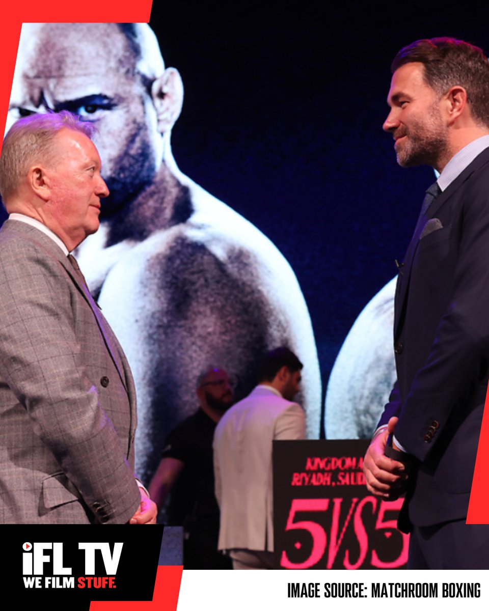 📸 @EddieHearn & @FrankWarren face off at the launch presser for June 1st's 'IV Crown Showdown' card in Saudi.

#4CrownShowdown | #5vs5 | #RiyadhSeason