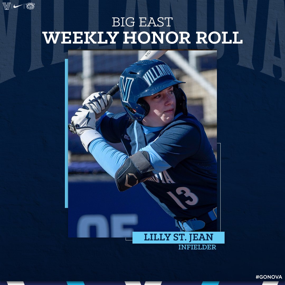 She was on a roll at the plate this week, and now she's on another roll! Lilly St. Jean picks up her second BIG EAST laurel this year with a weekly honor roll selection. #GoNova