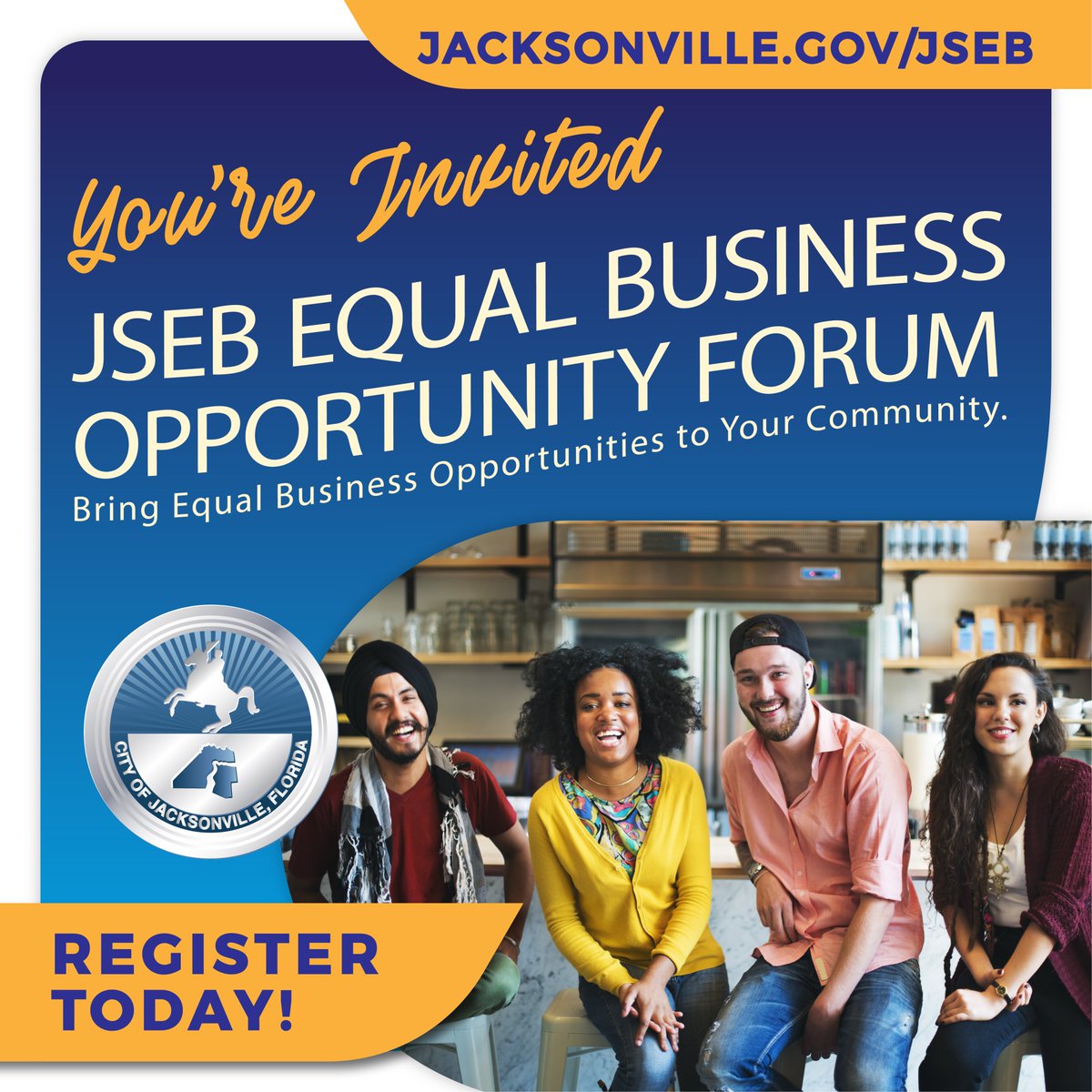 Small business owners - You don't want to miss the next JSEB Equal Opportunity Business Forum this Thursday, April 18th. Our Jacksonville Small & Emerging Business team will be at the Frances Padgett Senior Center (1078 Rogero Rd) at 6pm. Register here: jacksonville.gov/departments/ja…