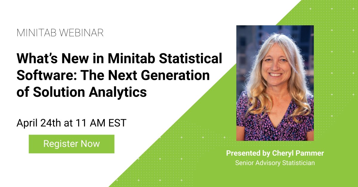 Next week! 🔔 Register for our webinar to see Cheryl Pammer, Minitab’s Senior Advisory Statistician, showcase our new statistical features, enriched visualizations, and enhanced AI capabilities available in Minitab Statistical Software now. Register now: 4wrd2.com/CoUyDcm