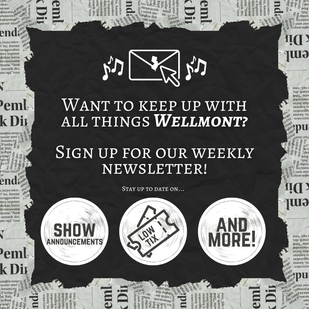 Extra! Extra! Read all about it! 🗯 The weekly Wellmont newsletter is everything you need to know about new and upcoming shows, all in one spot. Sign up and never miss an announcement 🗞️💌 ➡️ bit.ly/3Cnbea9