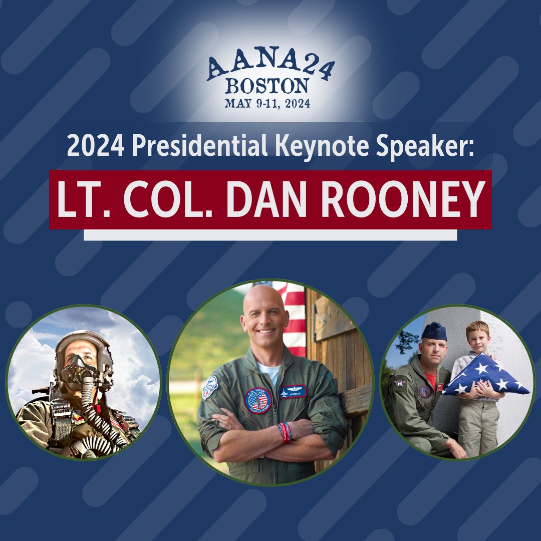 Be there firsthand in Boston to hear from one of People Magazine’s “Heroes of the Year” and ABC World News Tonight’s “Persons of the Year” – this year’s invited Presidential Keynote Speaker is Lt. Col. Dan Rooney. Register now for AANA24: aana.org/AANA24 @RachelFrankMD