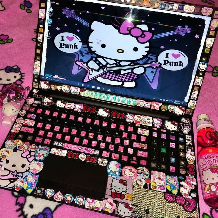 Just decorated my computer with hello kitty stickers #Y2K #y2kaesthetic #hellokittylover #2000s #early2000s #2000snostalgia #HelloKitty #mcbling #FYP #fypviral