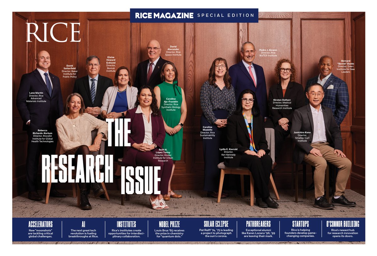 The newest edition of Rice Magazine has officially launched, featuring Rice’s growing research ecosystem. Our new institutes, centers and accelerators will unite brilliant minds to tackle the world’s most significant challenges. Learn more at magazine.rice.edu