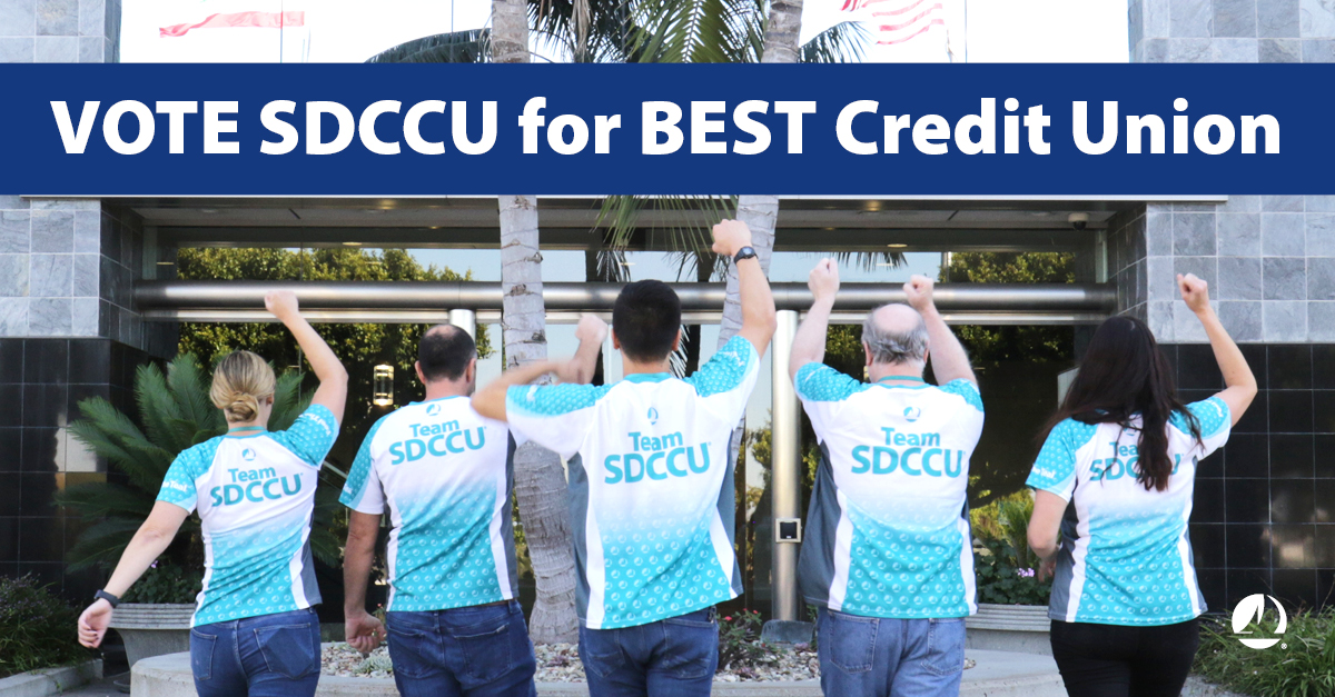 We’re excited to announce that we have been nominated in FIVE categories in the 2024 BEST Union Tribune Readers Poll, including BEST Credit Union! Vote now through May 14 at sdccu.com/vote. Federally insured by NCUA. #SDbest #sandiego #creditunion #autoloans #mortgage