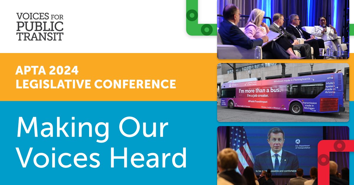 APTA held its 2024 Legislative Conference last week in Washington, D.C., convening over 600 public transportation industry professionals. Attendees discussed AI and mobility solutions, ridership levels, and the importance of #publictransit in our communities. #Voices4Transit