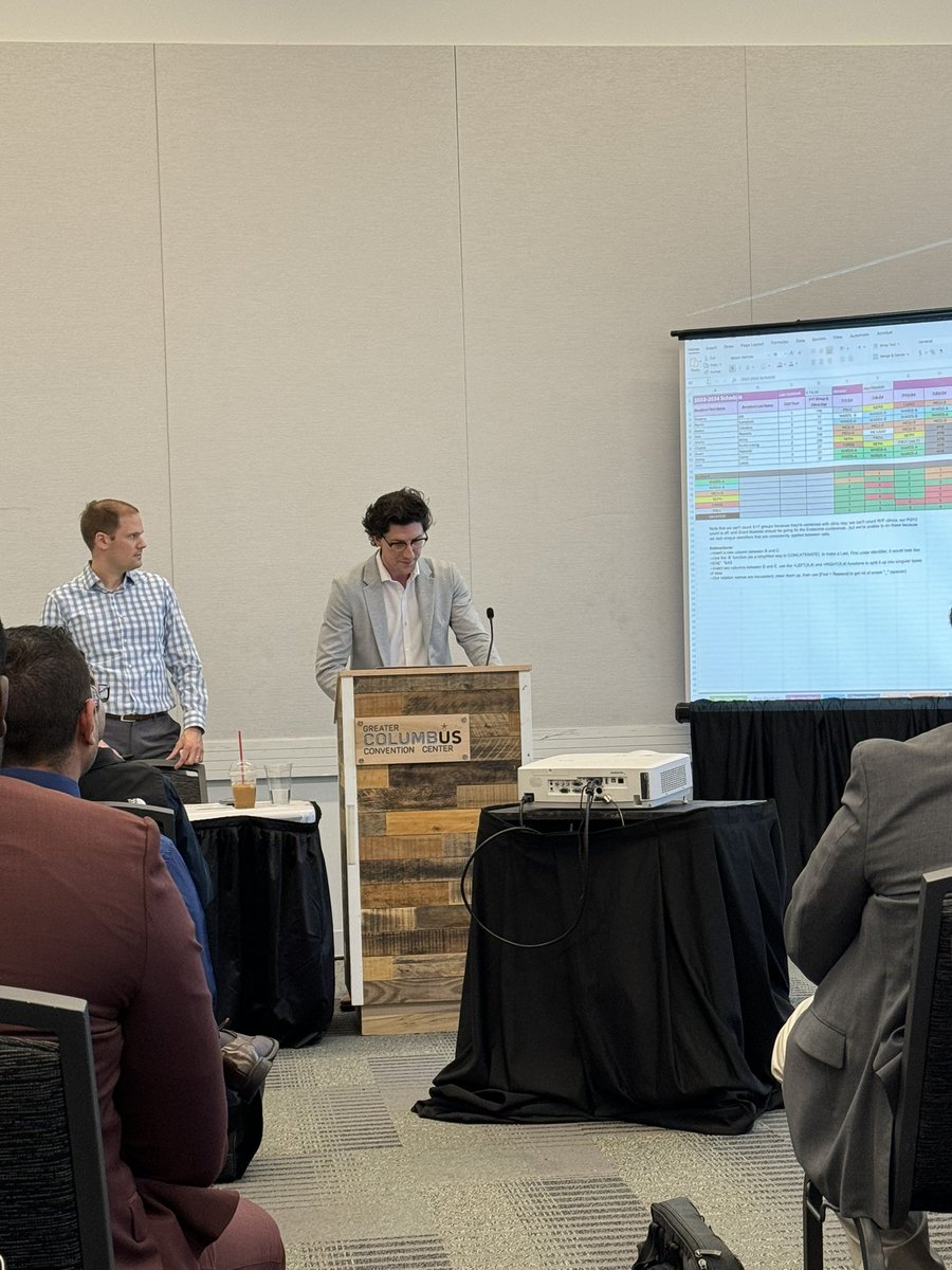Learning from our current @EmoryDeptofMed  chief residents teach rising chiefs about the #toolsofthetrade like maximizing the power of spreadsheets at #AAIM24.
