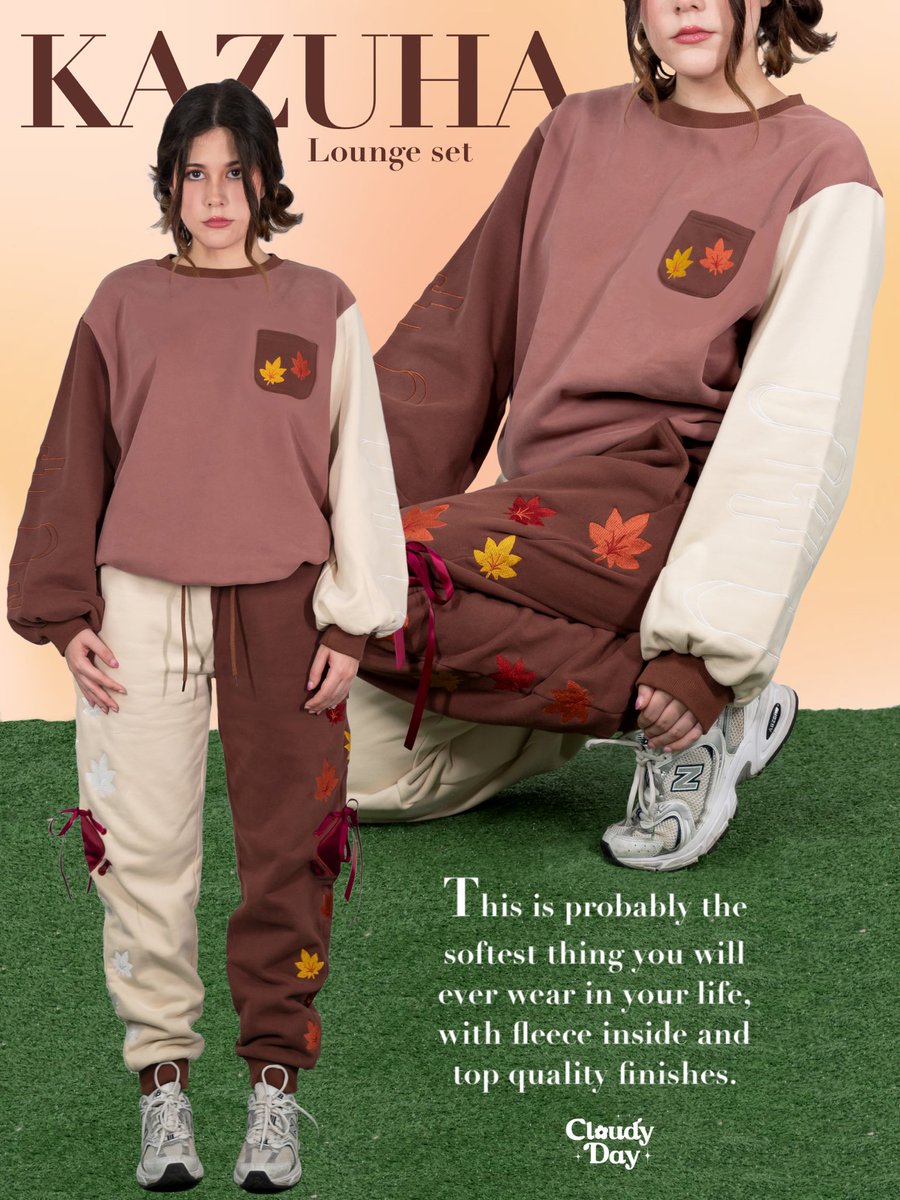 HeyCloudyDay_'s tweet photo. I PRESENT TO YOU 

🍂🍁KAZUHA LOUNGESET🍁🍂

💛  Super soft!!

🧡  Matching the Kazuha Cardigan!!
 
♥️  Fleece inside!!

💛  Top quality!!

AVAIL4BLE VERY SO0N IN MY STOR3!!

#genshinimpact https://t.co/2iEx7SY7DW