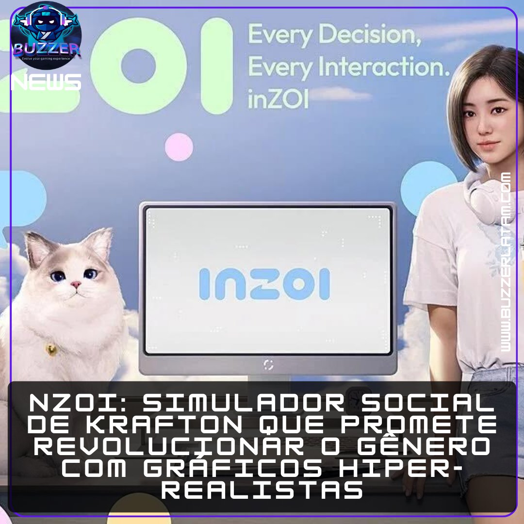 🌆 Prepare-se para a revolução em simulação social! 'inZOI' da Krafton chegará em breve, oferecendo uma experiência de vida virtual com gráficos hiper-realistas. Disponível em PC e móveis, você está pronto para viver sua segunda vida? 📱💻
👉 ow.ly/Nfsq50R7L0V
 #inZOI