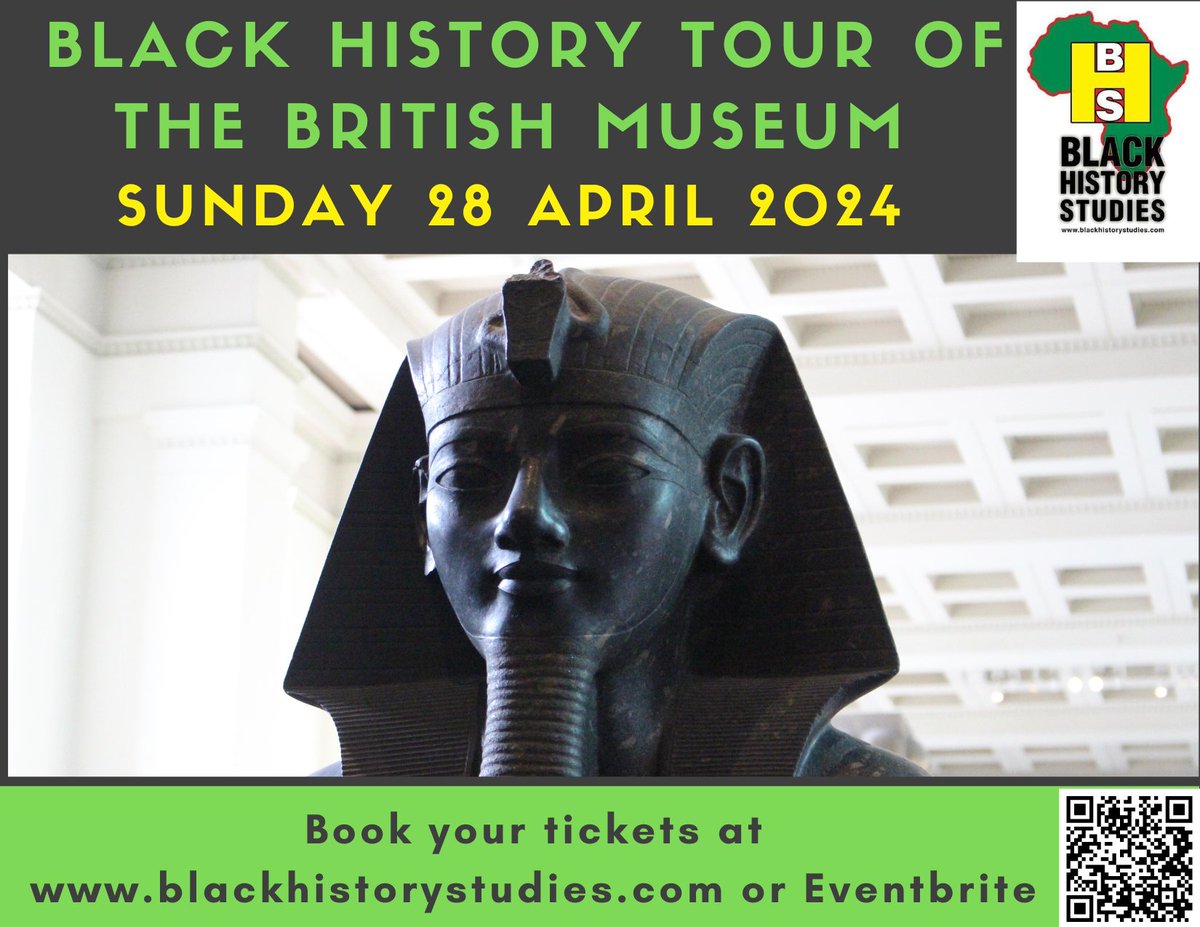 BOOK NOW on our #BlackHistory tour of the #BritishMuseum on Sunday 28 April 2024. Afternoon Tour available. Pre-booking is essential. Secure your place NOW! tinyurl.com/bddm6xea #sankofasunday #guidedtour #museumtour