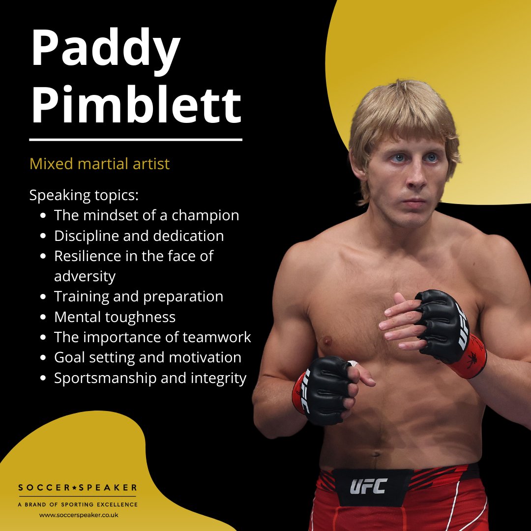 Transform your corporate event into a knockout success with Paddy Pimblett! 🥊 Paddy's dynamic presence injects energy and motivation into any occasion, leaving a lasting impression on your team. Book now for an event they'll never forget! #PaddyTheBaddy #CorporateInspiration
