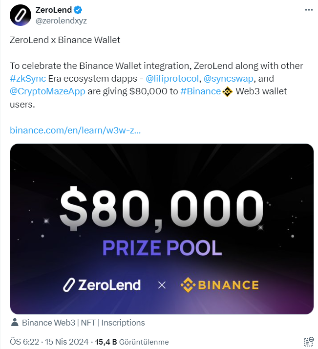 ajancrypto's tweet photo. Zksync era ağında airdrop fırsatı ZEROLEND 🚨🚨

Zksync era ağında binanceın işaret ettiği Zerolendin airdrop etkinliği var. 

$Zero kazanmak için https://t.co/IDtrORzKTR linkten girip görevleri yaparak puan kazanabilirsiniz.

Kazandığınız puanlar daha sonra $Zero olarak drop olacak aynı zamanda zksync ağında farklı bir protokolde işlem yapmış olacağız.

ZKSync için binance 70.000 dolarlık etkinlik başlattı airdrop yakın olabilir. Etkinlik için bu projede işlem yapılmasını da işaret etmiş. 
#zkSync $zero $sync #zkSyncEra #syncswap $zk