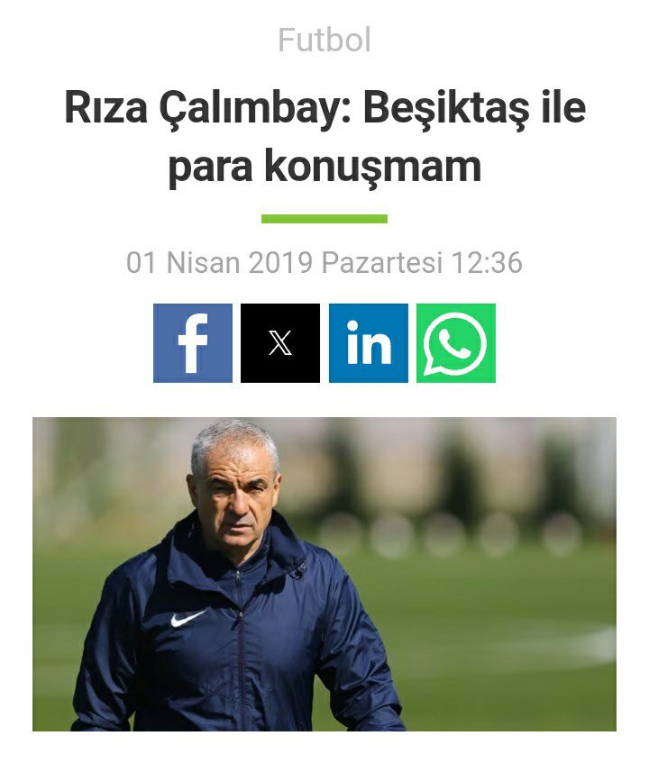 Rıza Çalımbay: Beşiktaş ile para konuşmam(yersen) Aynı Rıza Çalımbay ve ekibine kulübümüzde görev aldıkları 1 ay için 7 milyon 220 bin lira ödendiğini açıkladı. Soran olursa Atom Karınca…🤬